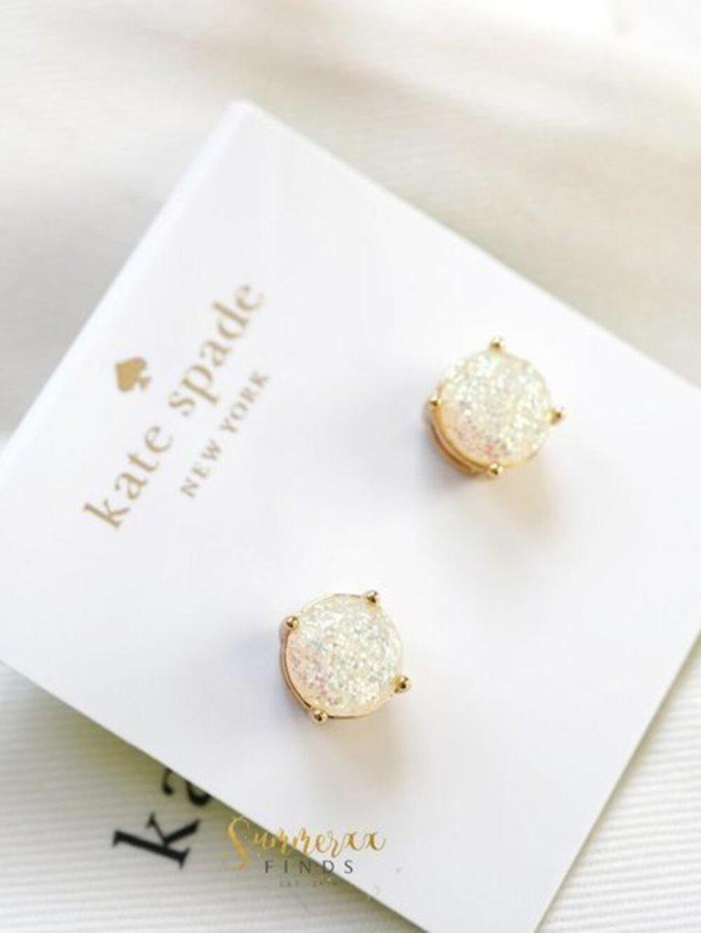 Kate Spade Glitter Gumdrop Studs Earrings Ivory
